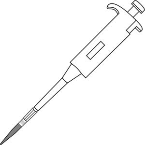 Micropipette P20 with tip with filter filled  20ul - 200ul- Line Art 