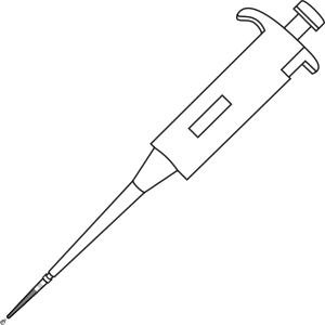 Micropipette P20 with tip with filter filled dropping 20ul - 200ul- Clip art 